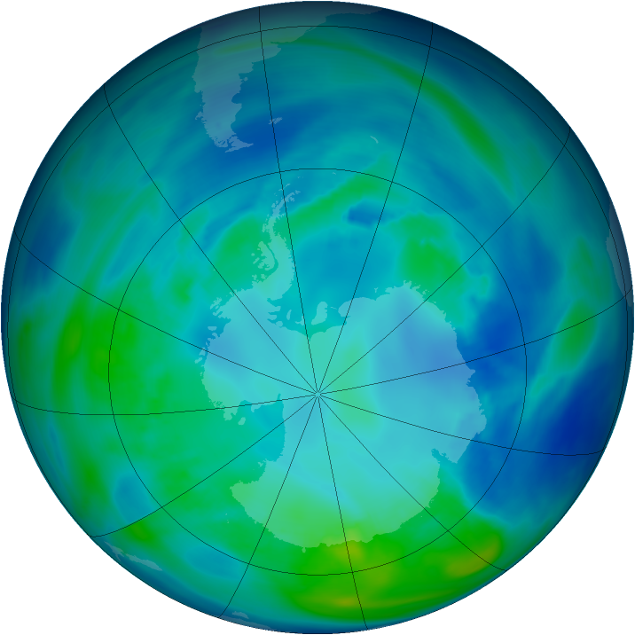 Antarctic ozone map for 21 April 2005